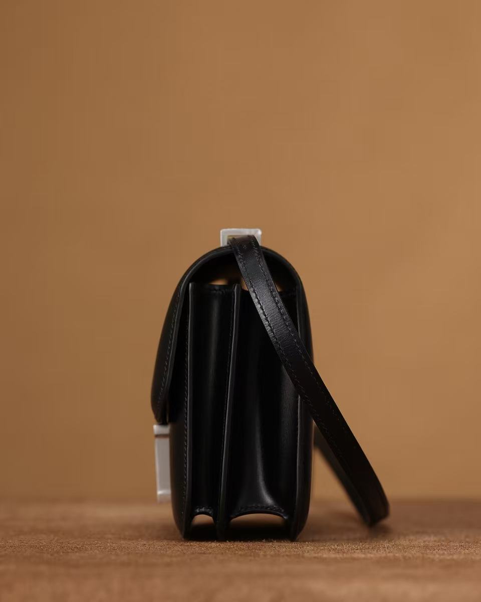 Constance 康康 19cm Box皮 黑色 银扣