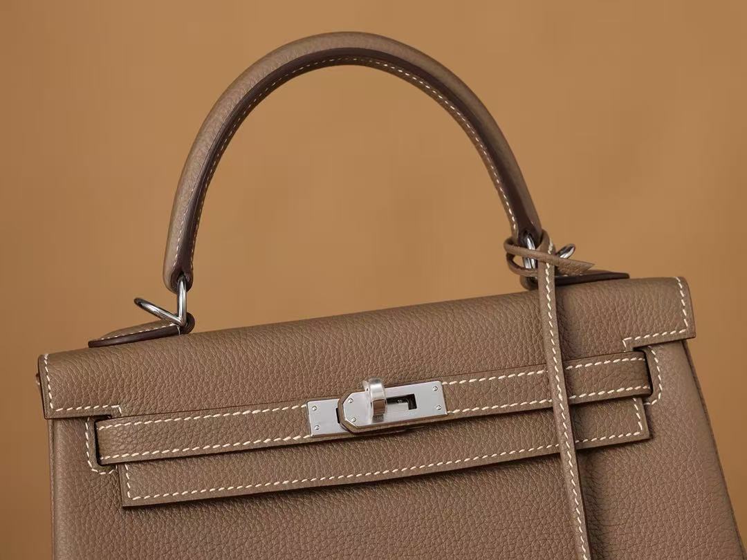 Kelly 25cm 内缝 大象灰 银扣 Togo皮 - Image 5
